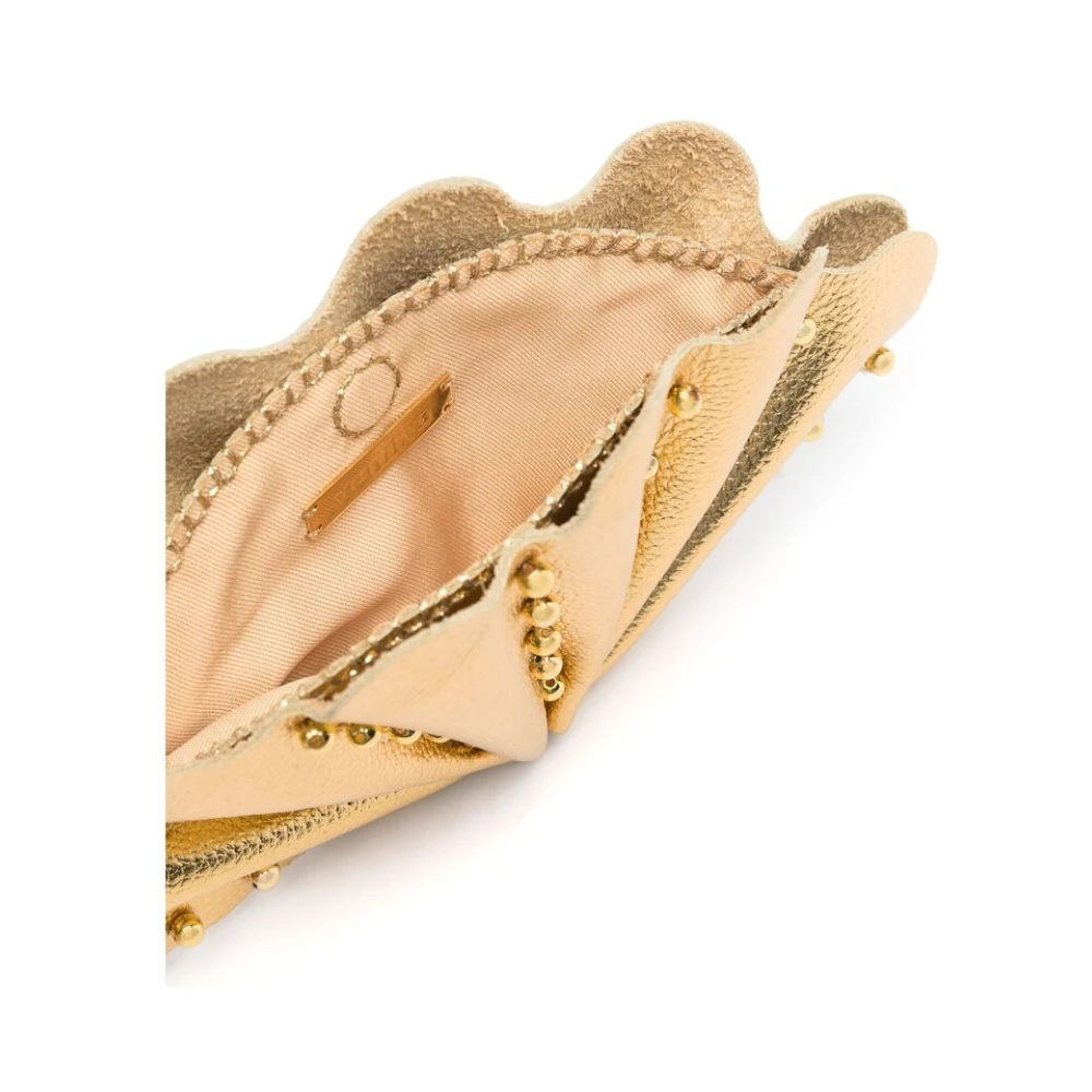 Vanina Goudkleurige Kralen Clutch Tas Yellow Dames