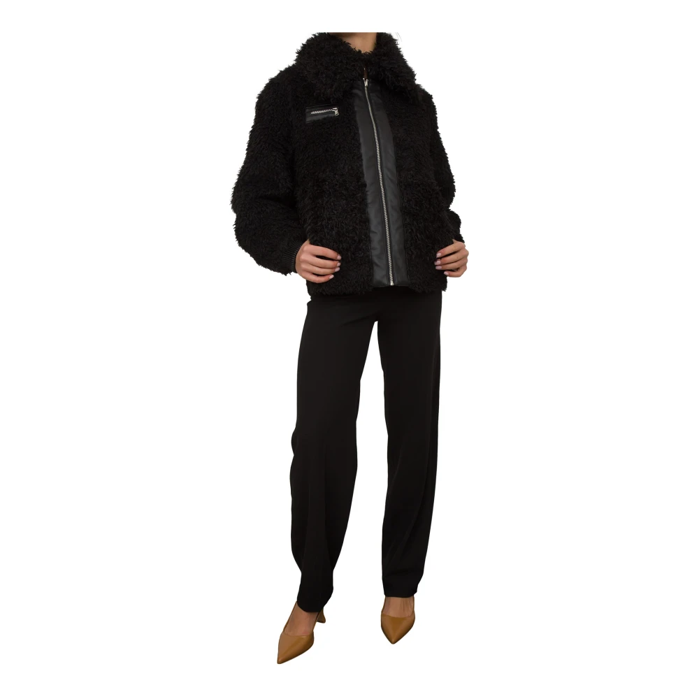 PATRIZIA PEPE Zwarte Jas voor Mannen Black Dames