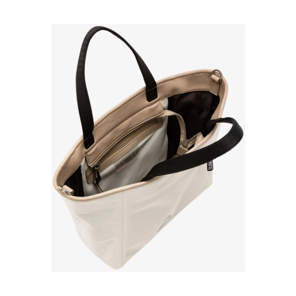 Sun68 Nylon Winkelmandje met Leren Details White Dames