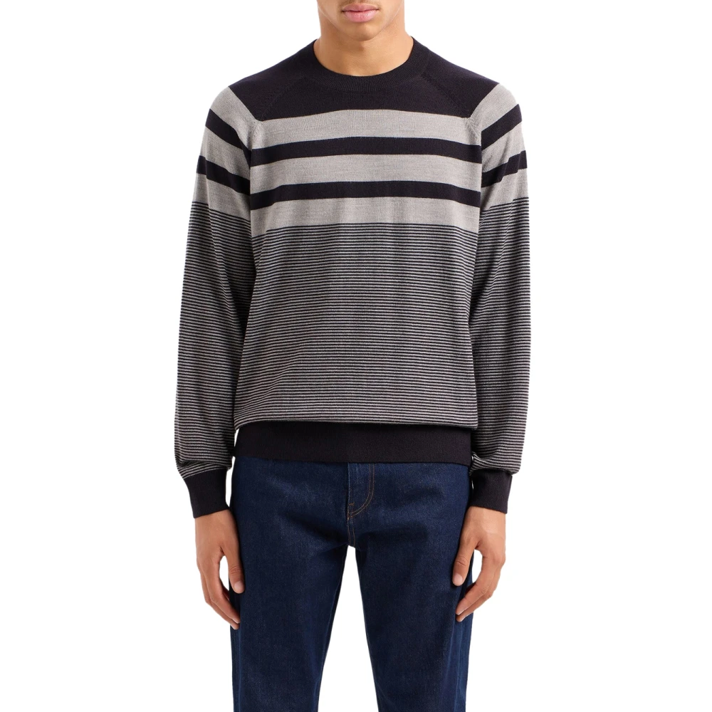 Emporio Armani Gestreepte trui Gray Heren