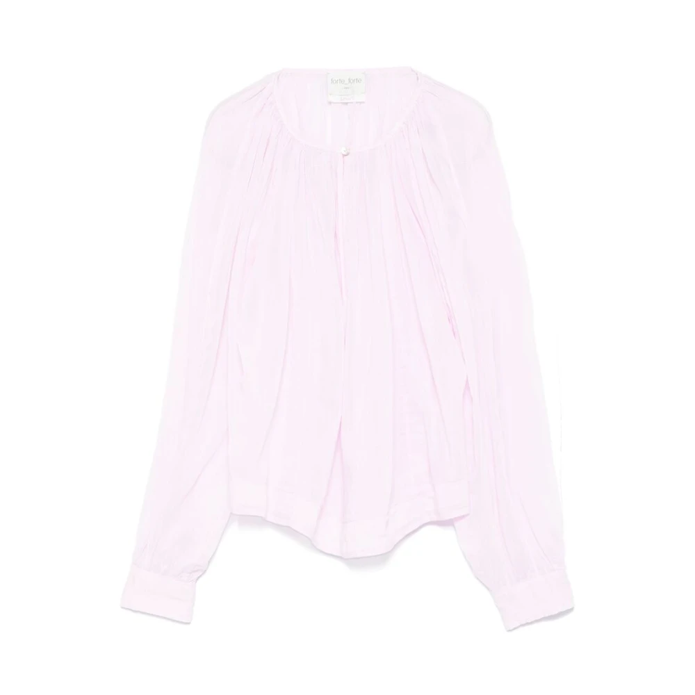 Forte Lila Paarse Ronde Hals Lange Mouw Shirt Pink Dames