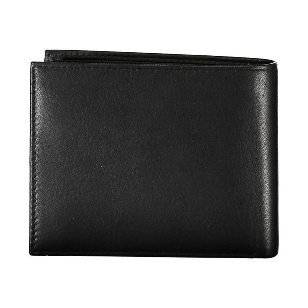 Guess Zwarte leren portemonnee met logodetail Black Heren