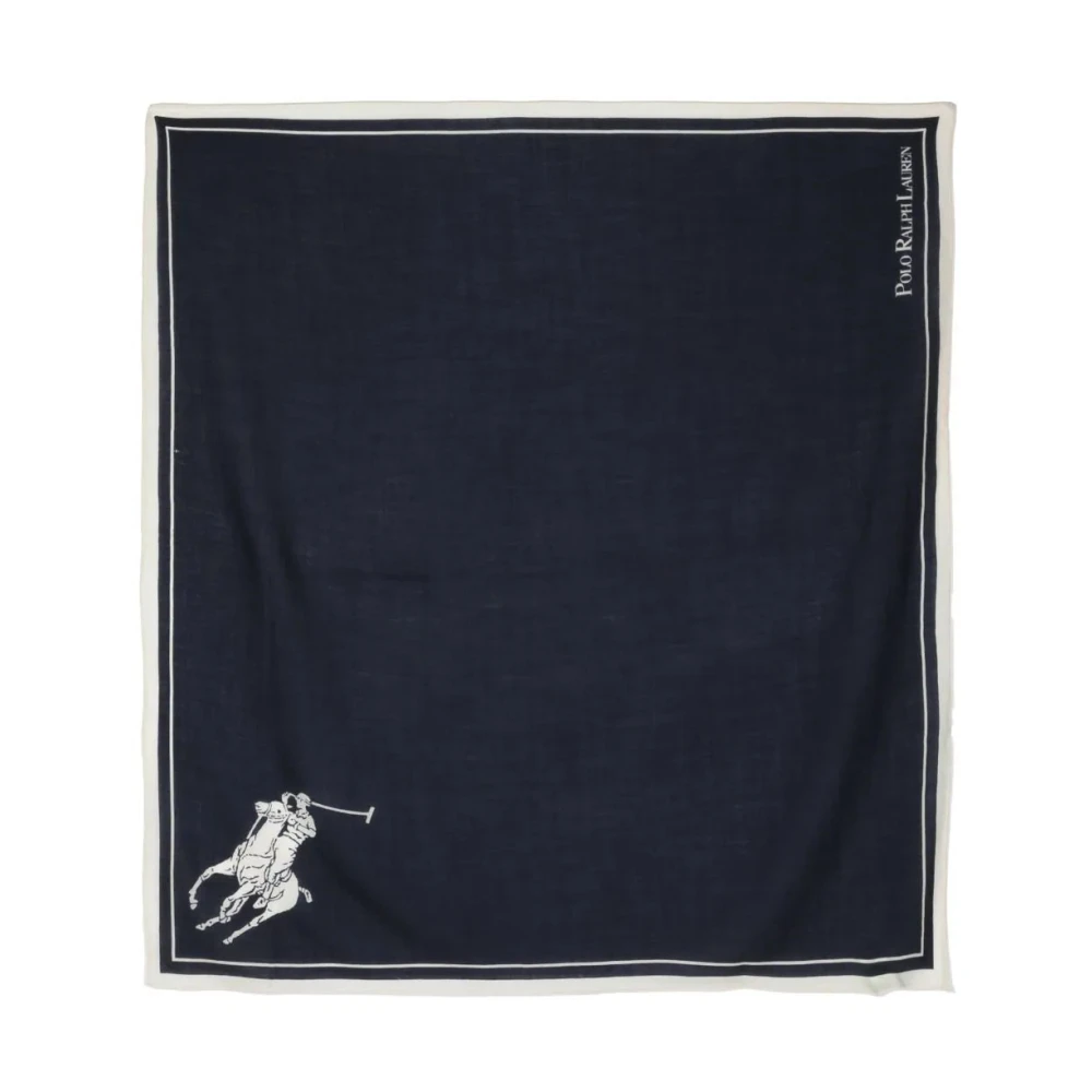 Polo Ralph Lauren Marineblauwe Zijden Sjaal voor Vrouwen Blue Dames