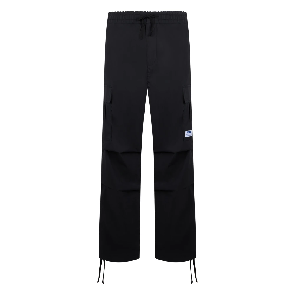 Hugo Men's Black Relaxed-Fit Cargo Trousers