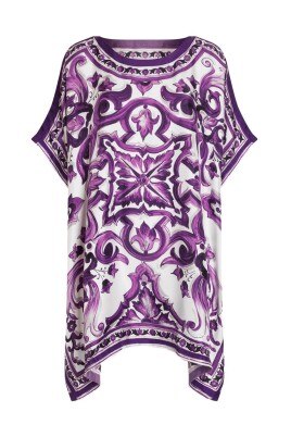 robe-lavande-col-rond-manches-courtes