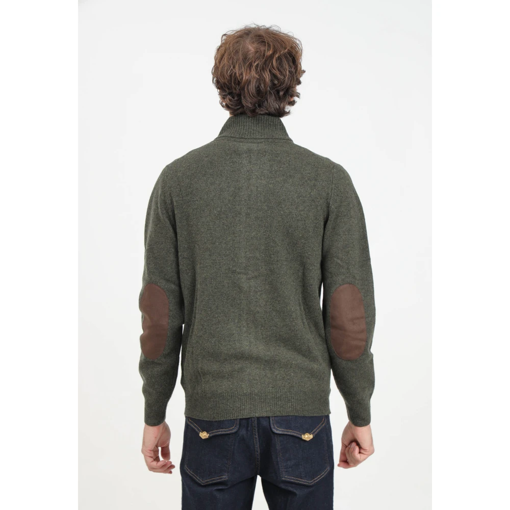 Barbour Groene Cardigan met Elleboogstukken Green Heren