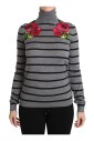pull-a-col-roule-gris-brode-de-fleurs