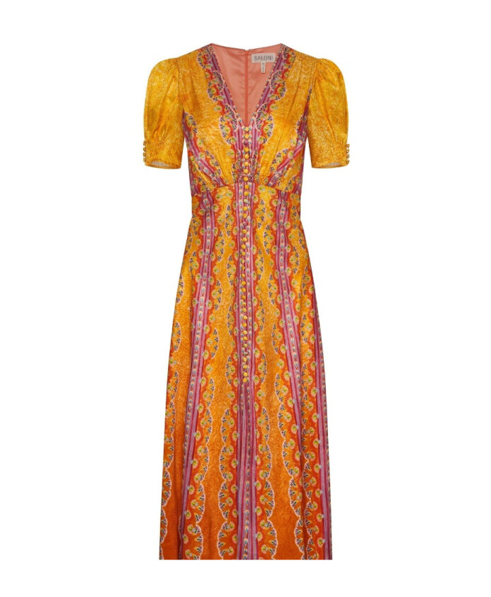 robe-vintage-a-rayures-de-carnaval-en-soie