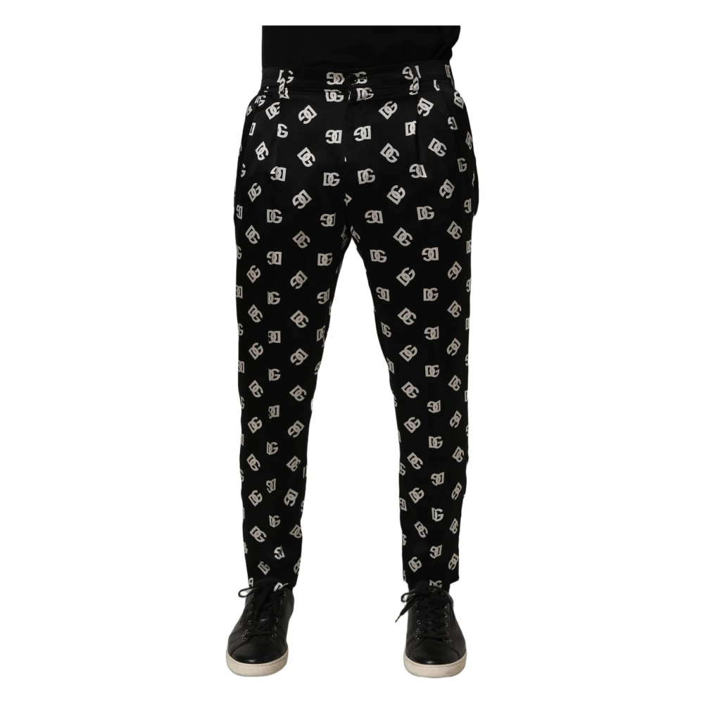 Dolce & Gabbana Men's Black Skinny Leg Dress Trousers - Slim-Fit Trousers - M - Trousers
