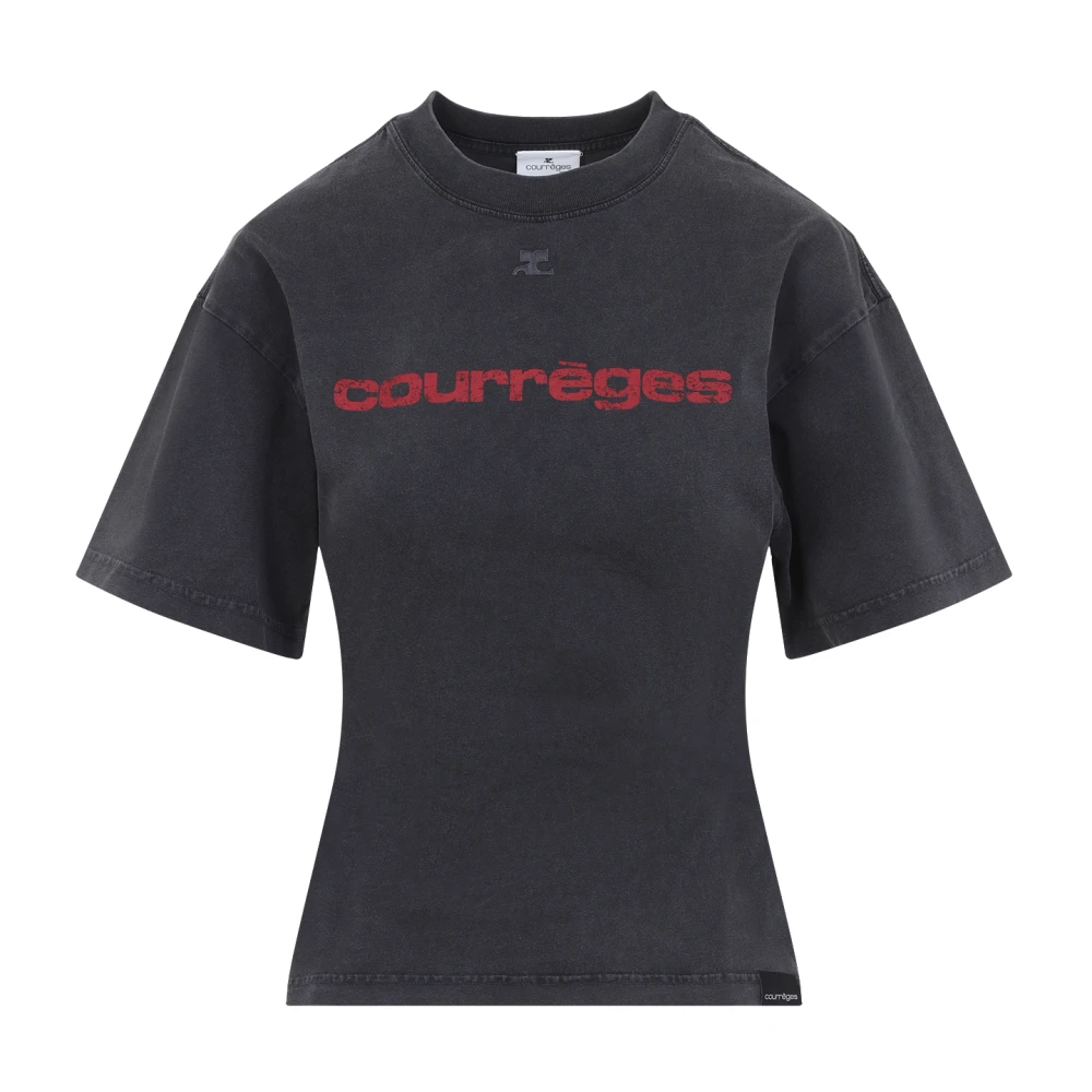 Courrèges Gedrukt stenen T-shirt met riem Gray Dames