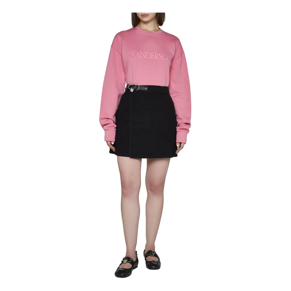 JW Anderson Roze Logo Borduurwerk Sweatshirt Pink Dames