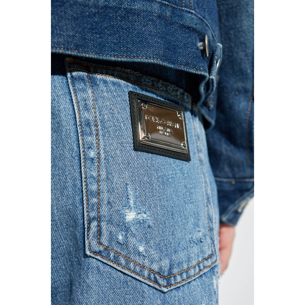 Dolce & Gabbana Jeans met logo Blue Dames