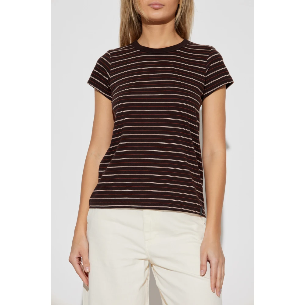 Rag & Bone T-shirt Slub Brown Dames