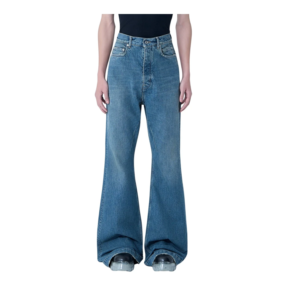 Rick Owens Men's Blue Flare Jeans, W32, Bolan Bootcut Trousers