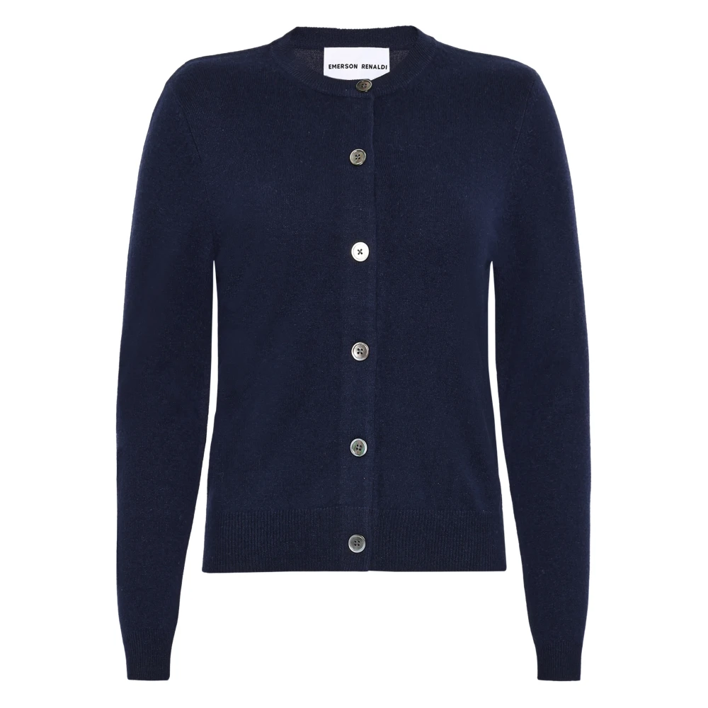 Emerson Renaldi Kasjmier Navy Cardigan Gebreide Trui Blue Dames