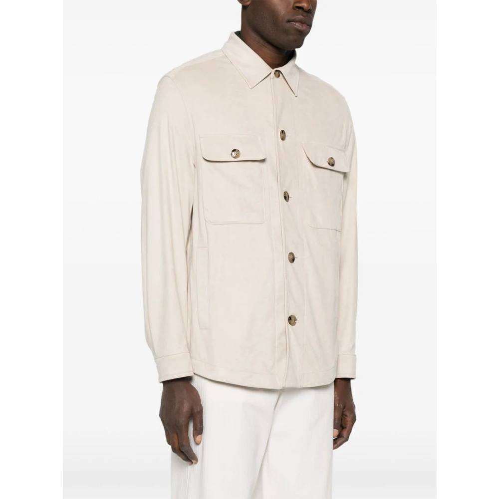 Hugo Boss Witte Outerwear Jas Ss25 Beige Heren