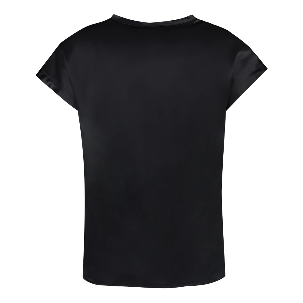 pinko Zijden blouse met zijsplitten Black Dames