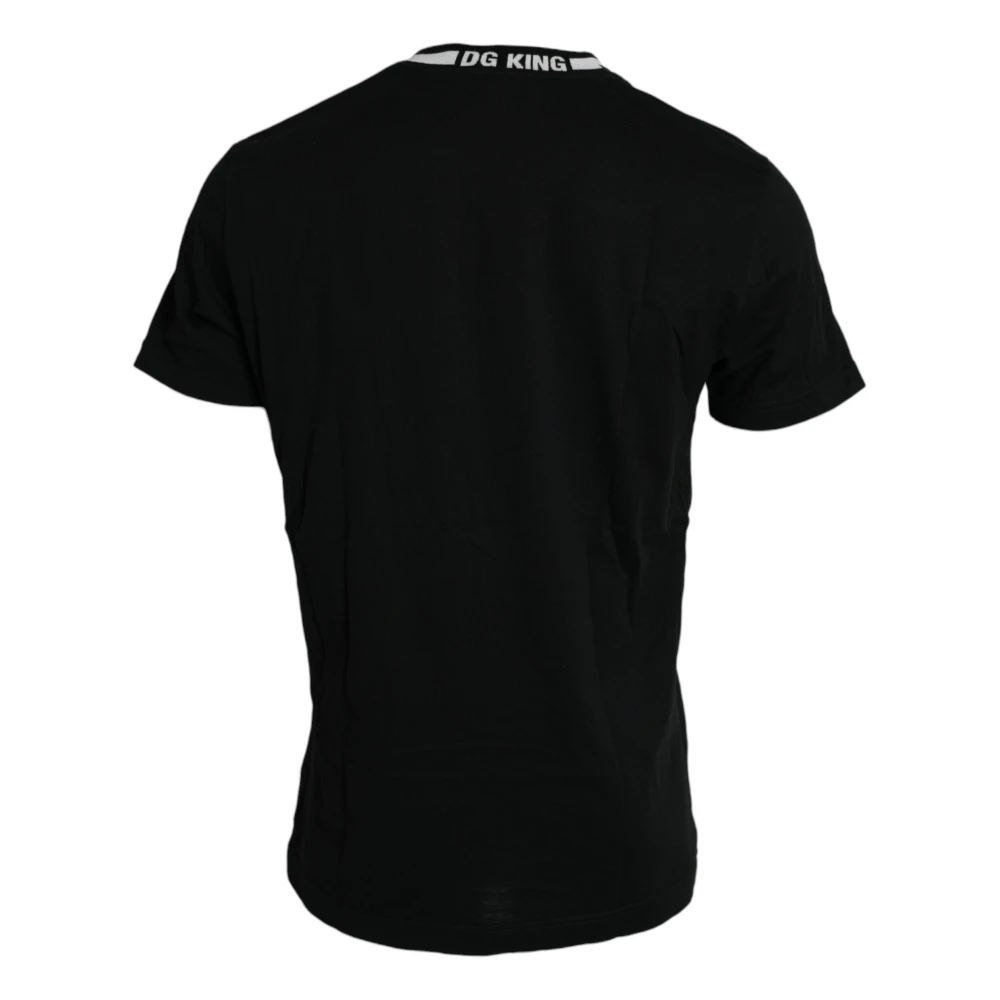 Dolce & Gabbana Zwart Logo Ster Katoen Crew Neck T-shirt Black Heren