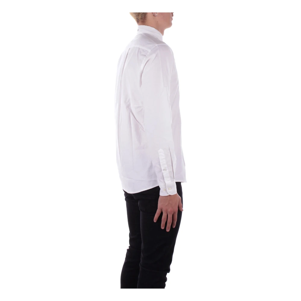 Barbour Wit Logo Voor Knoop Shirt White Heren