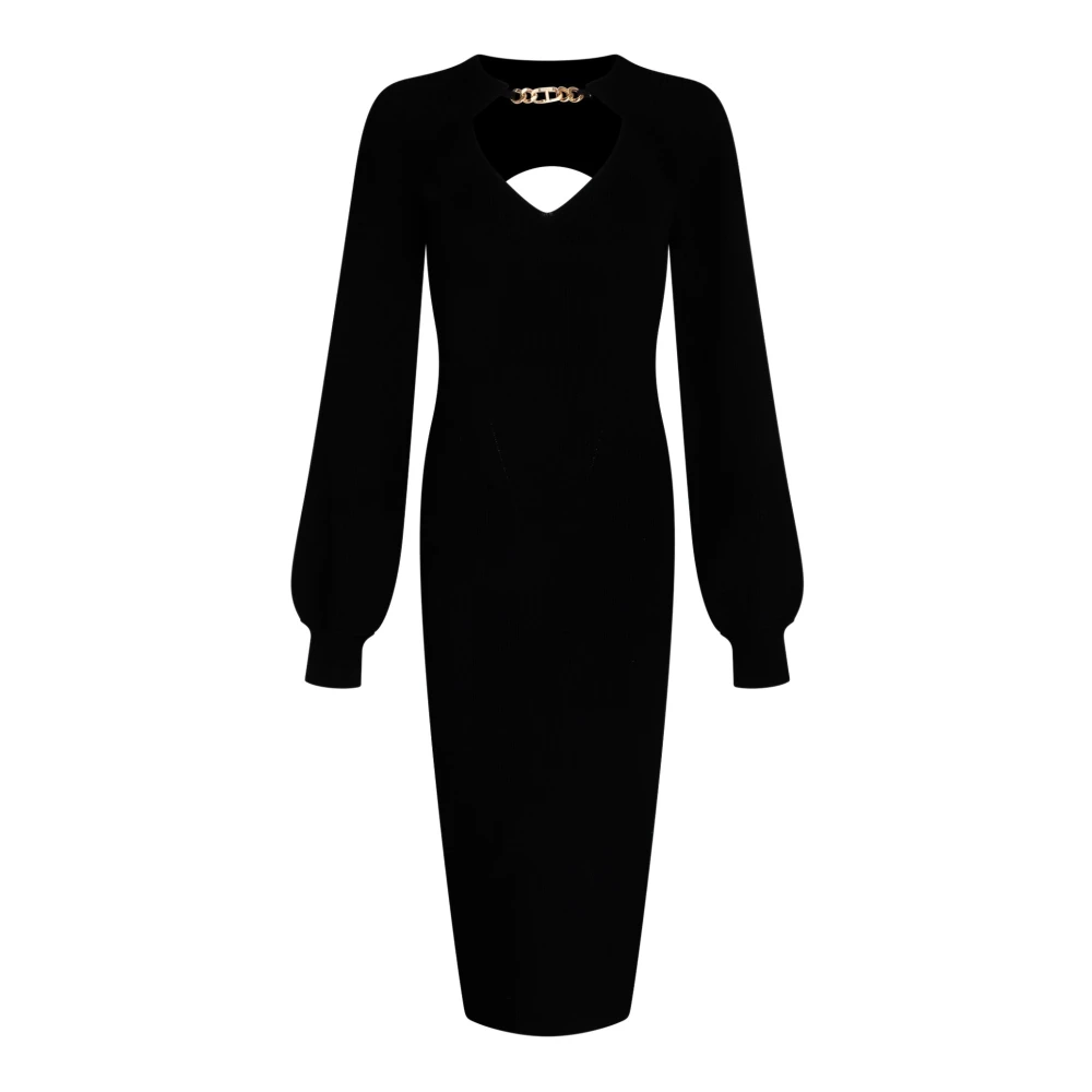 Twinset Zwart Gebreide Jurk en Vest Set Black Dames