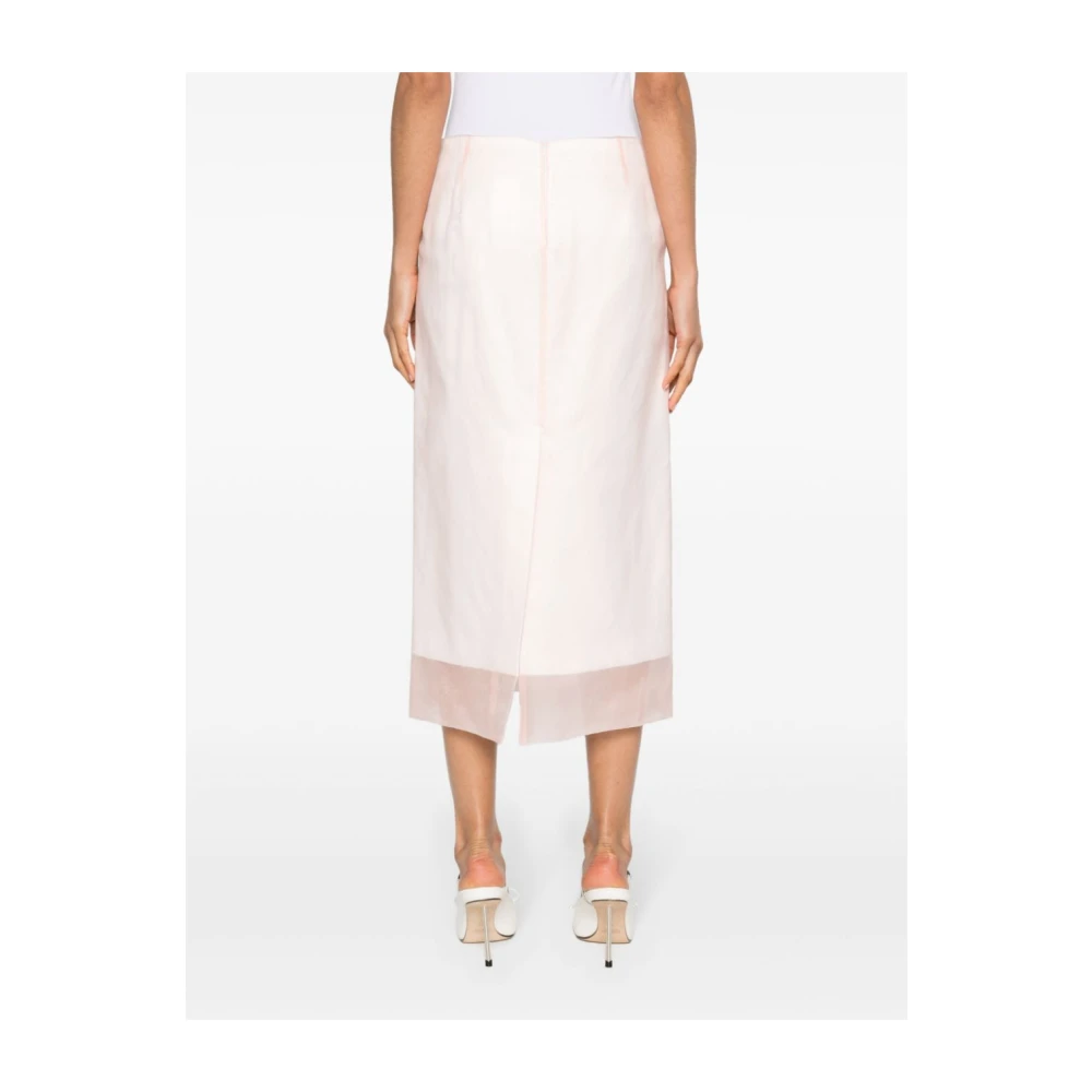 SPORTMAX Gelaagde zijden rok met potloodsilhouet Pink Dames