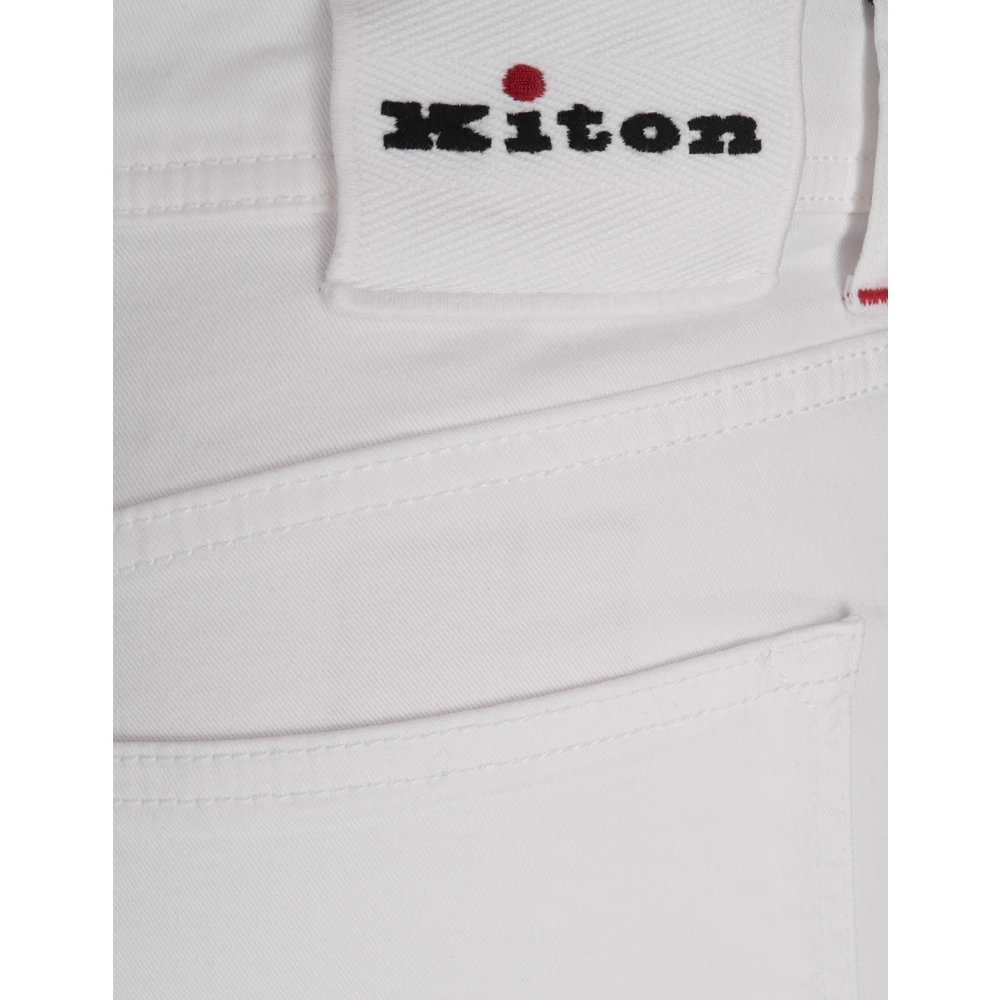 Kiton Witte Slim-Fit Broek White Heren