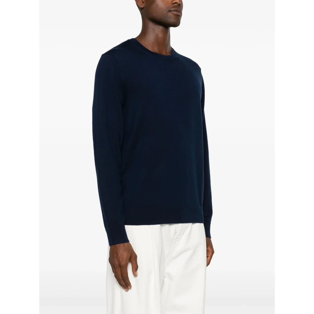 Michael Kors Midnight Merino Crew Gebreide Trui Blue Heren