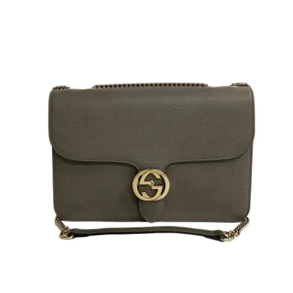 Gucci Vintage Pre-owned Leather gucci-bags Gray Dames