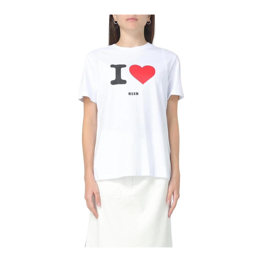 Msgm - Tops > T-Shirts - White - Msgm - Modalova