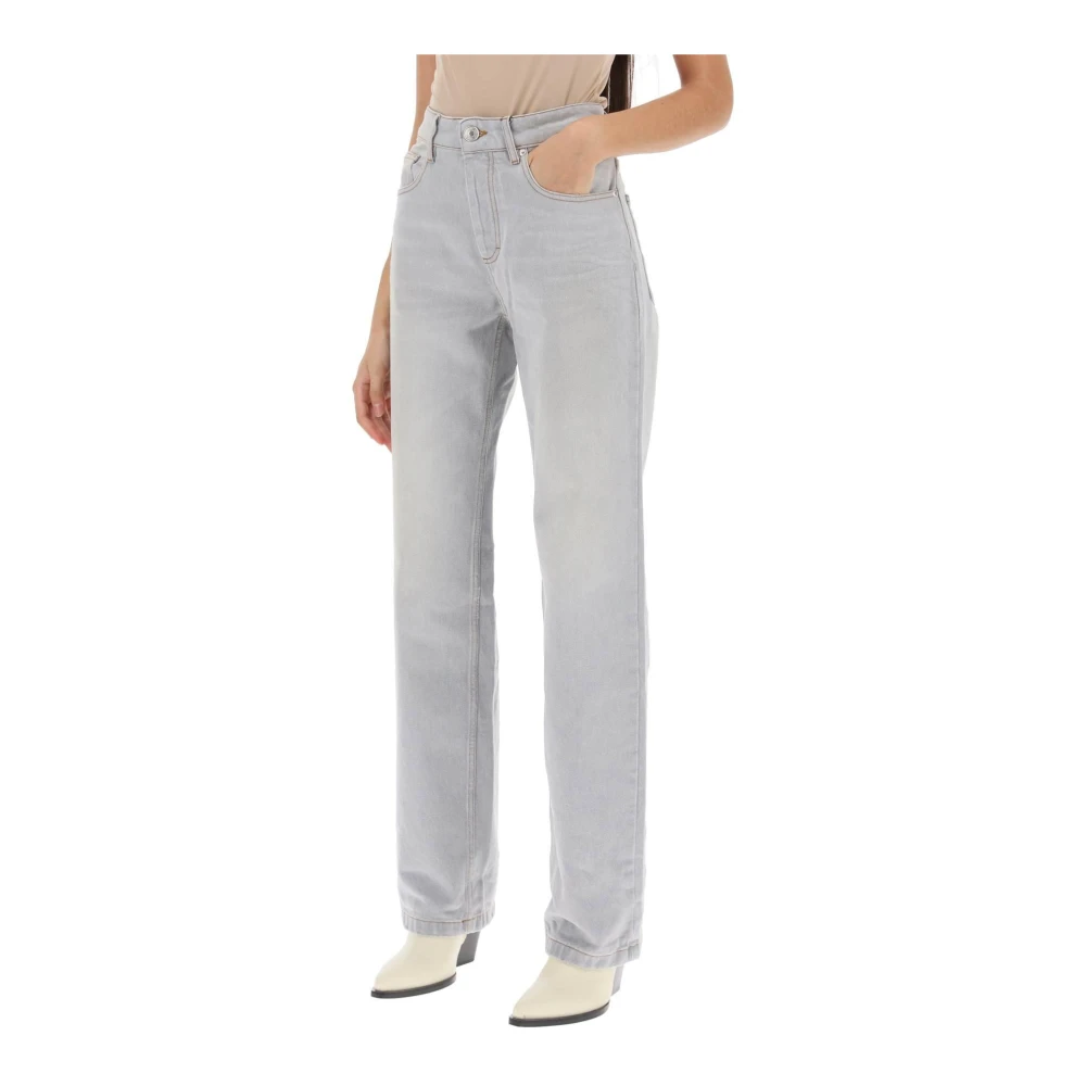 Ami Paris Vintage Gewassen Straight Cut Jeans Gray Dames