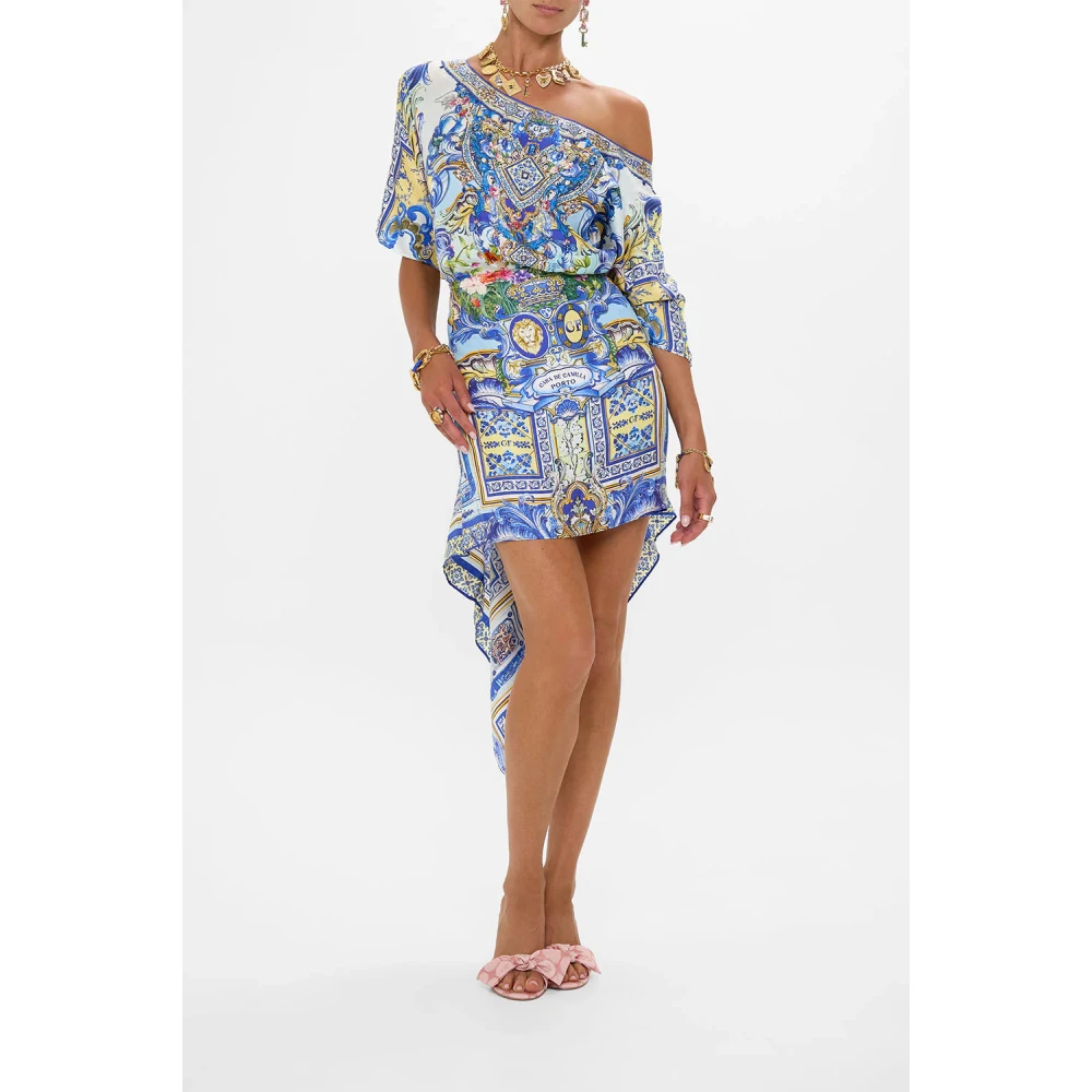 Camilla Zijden kaftan met ronde halslijn Multicolor Dames