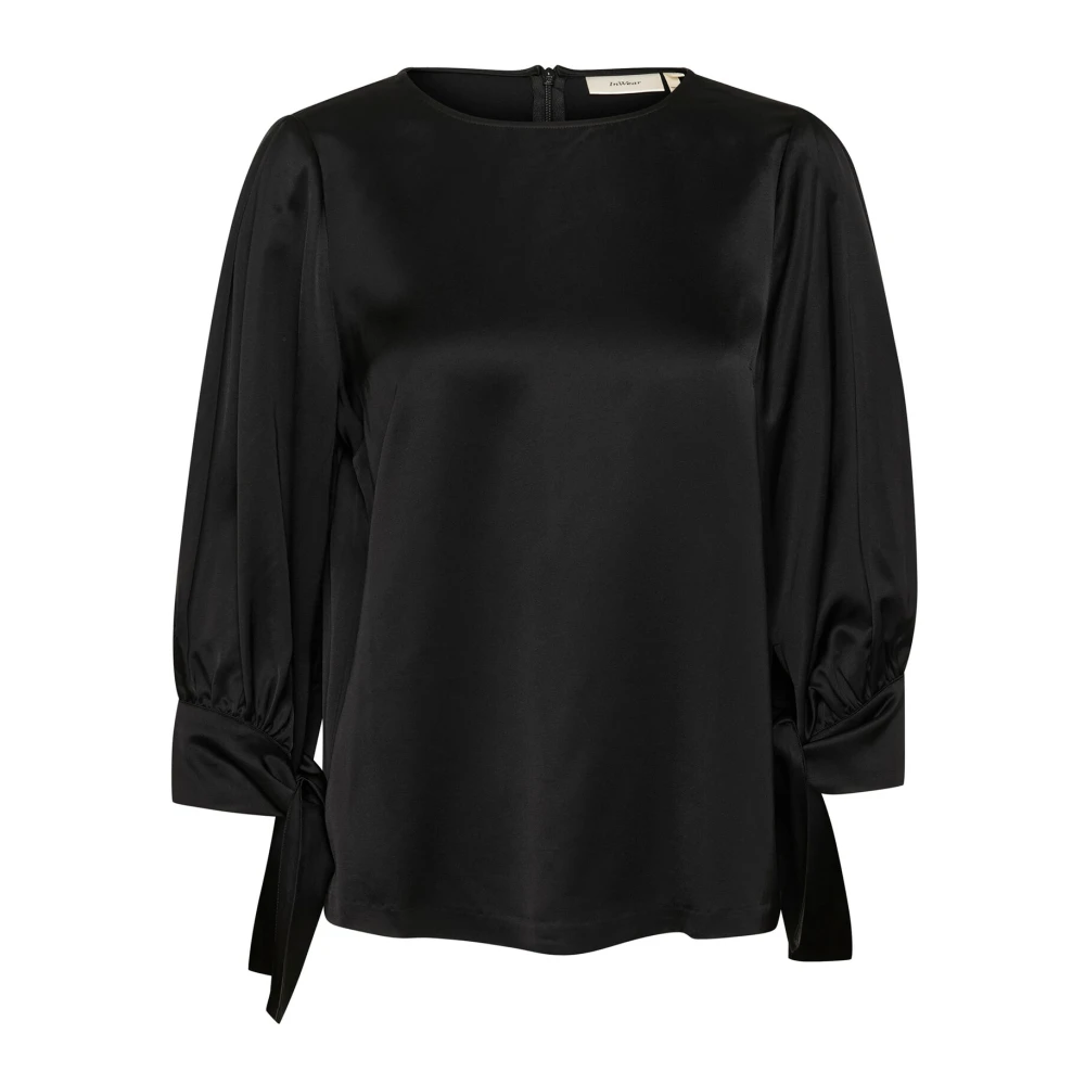InWear Elegante Zwarte Blouse met ¾ Mouwen Black Dames