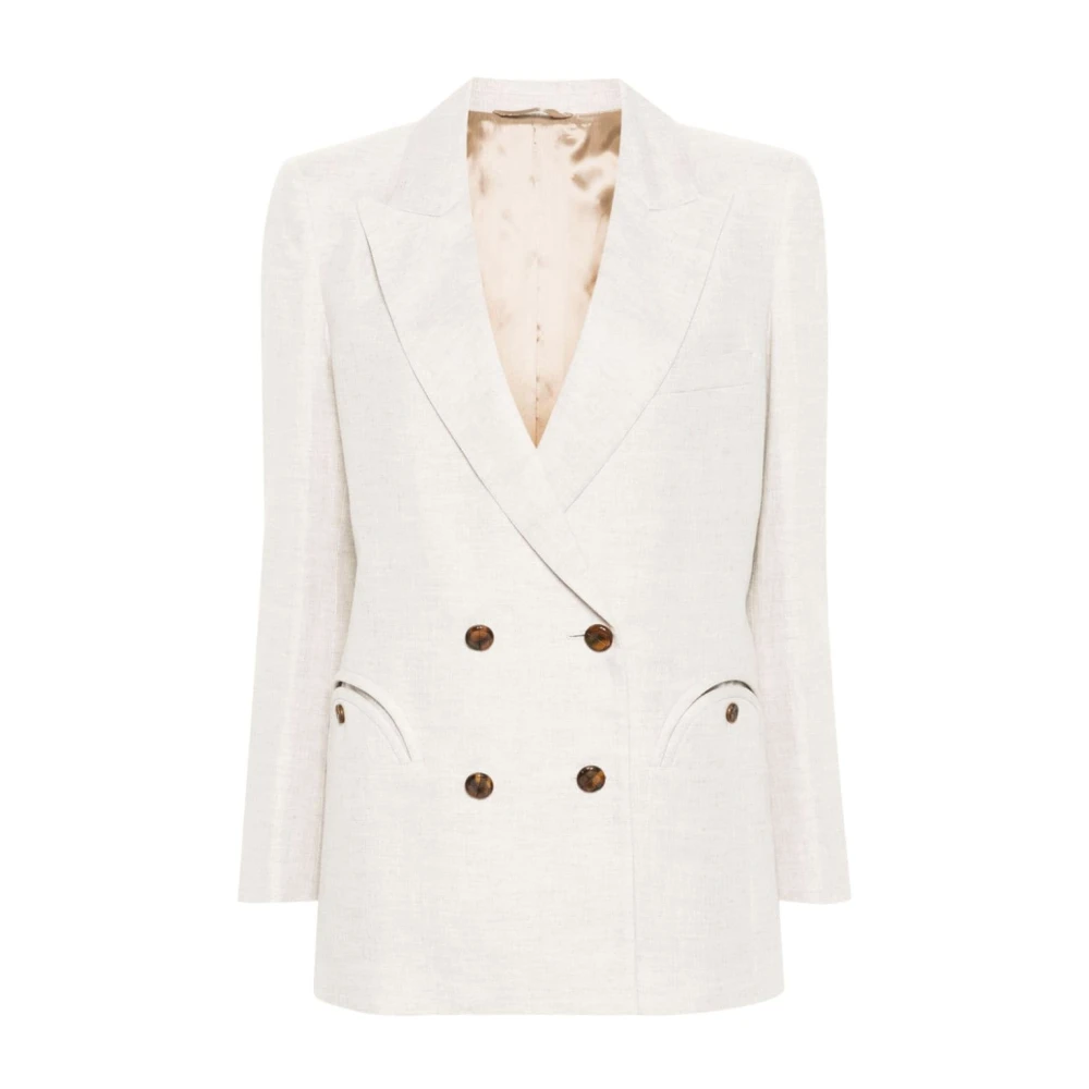 Elegant Beige Lin Blazer