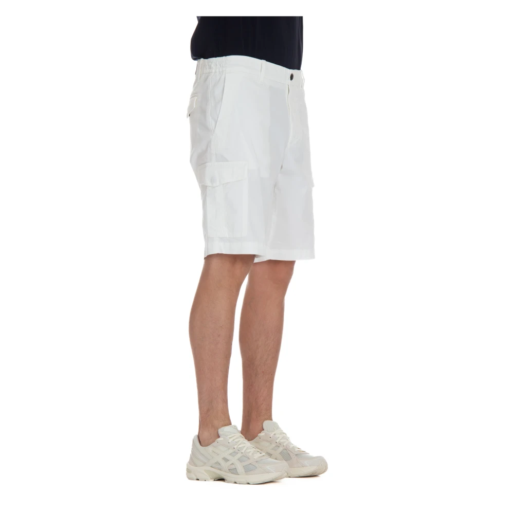 Eleventy Witte Shorts met Rits en Knoop White Heren
