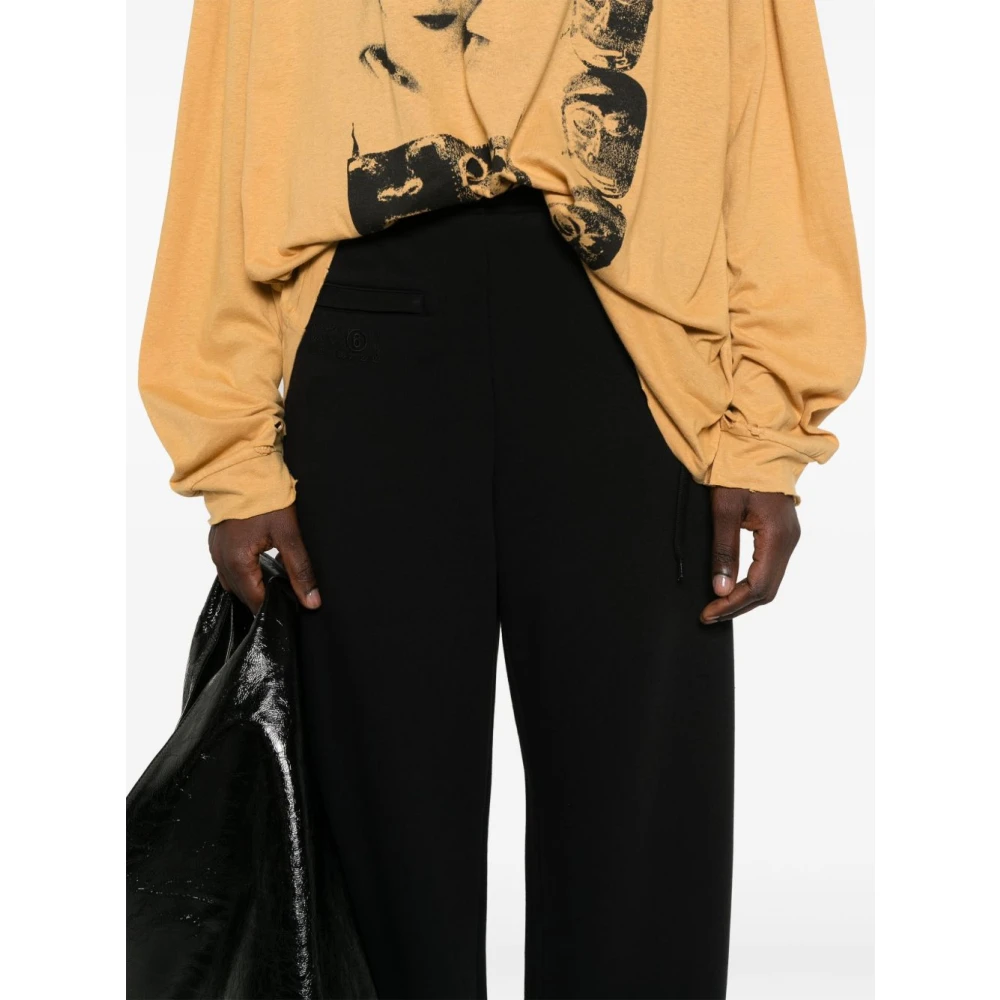 MM6 Maison Margiela Drawstring Broek met Ritszak Black Dames