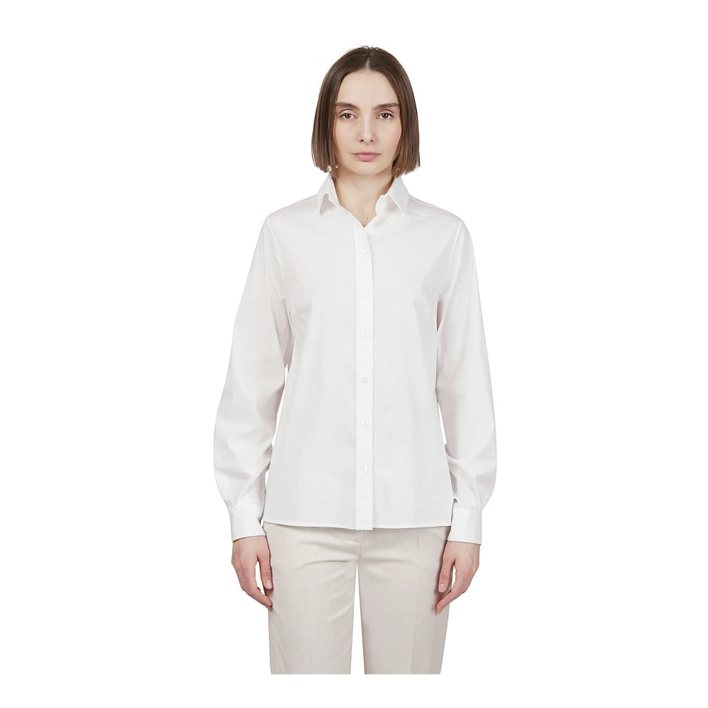 Eleventy Klassieke Katoen Polyamide Overhemd White Dames