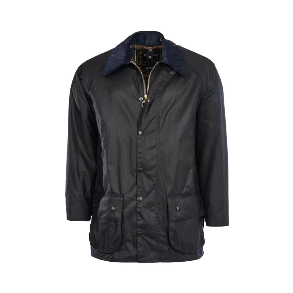 Barbour Men's Blue Wax Coat With Tartan Lining