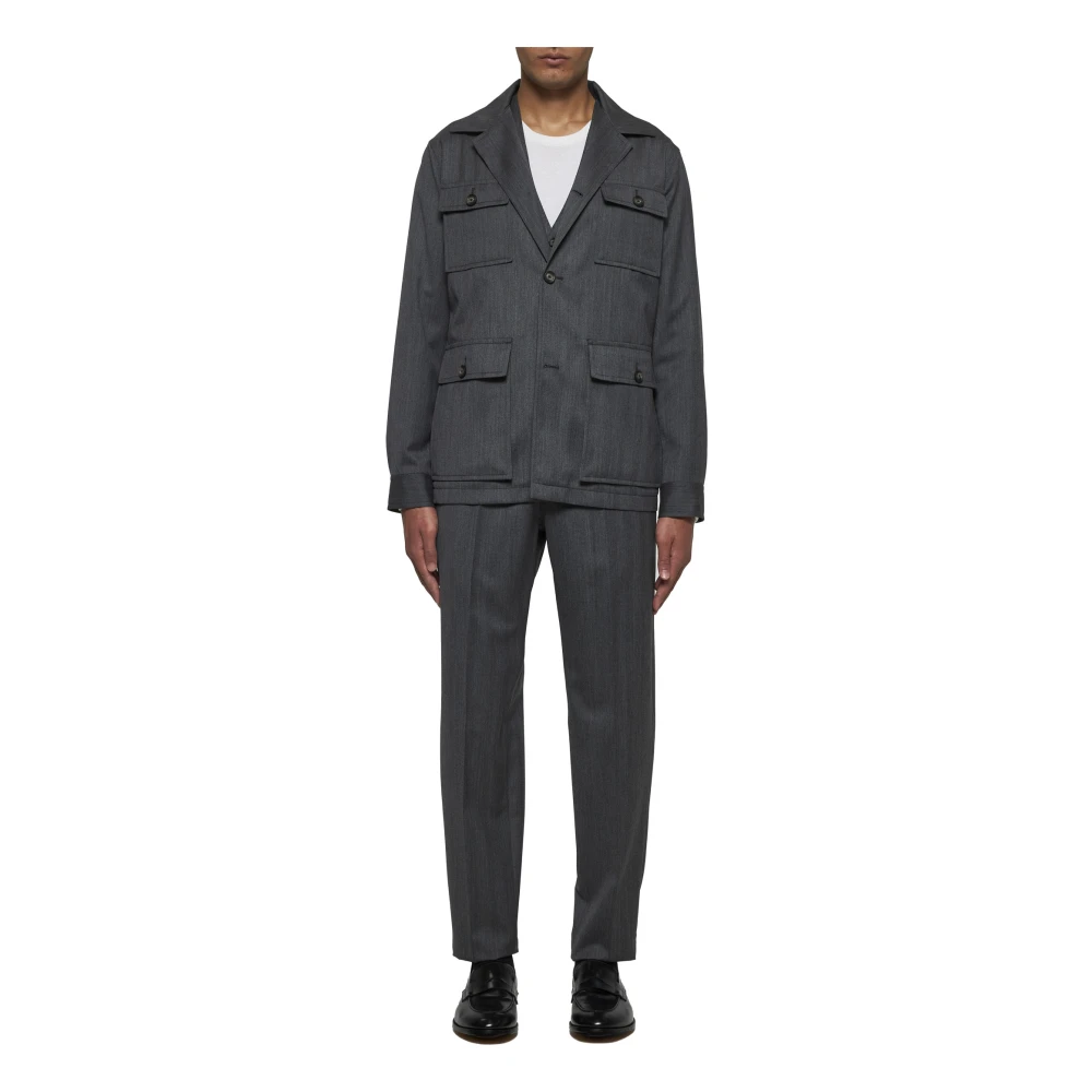 Tagliatore Antracietgrijze Wollen Broek Gray Heren