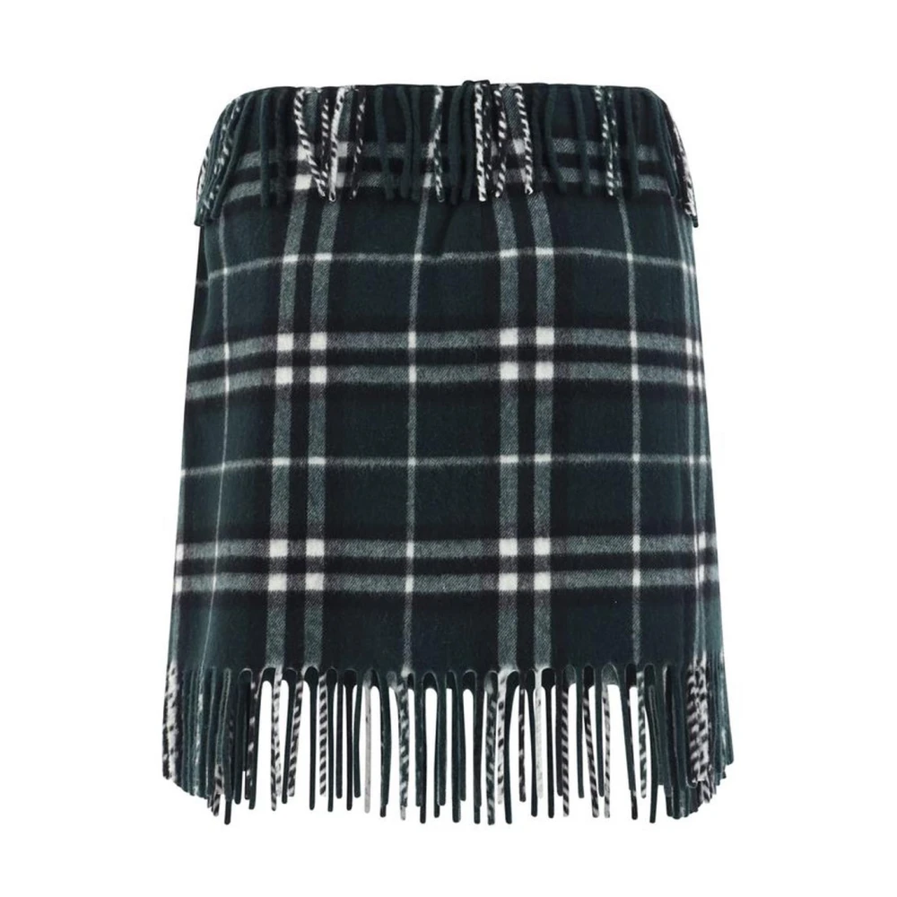 Burberry Wollen minirok met sjaalstijl ontwerp en leren band Multicolor Dames