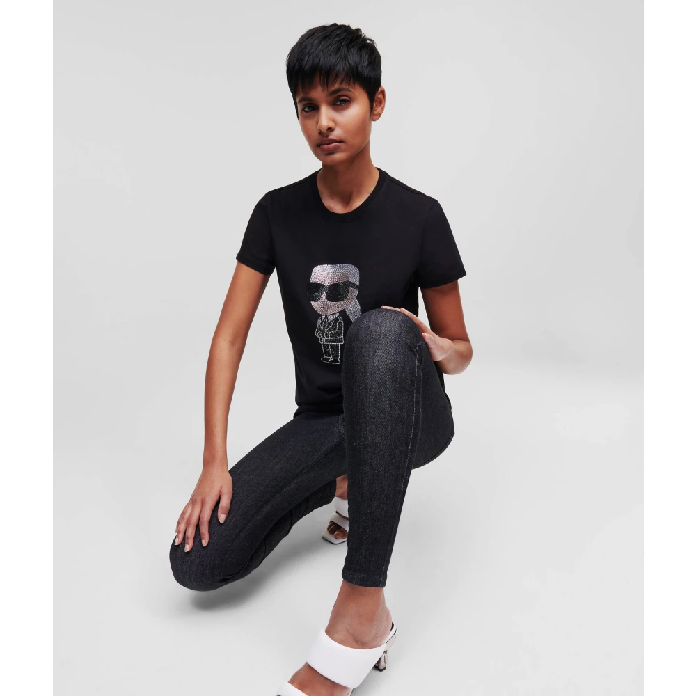 Karl Lagerfeld T-shirt Karl met strass Black Dames