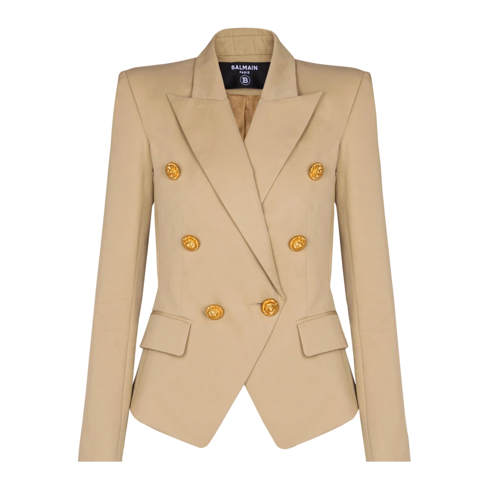 Balmain Women's Beige 6 Btns Gabardine Jacket - Blazers - 2XS - Jackets