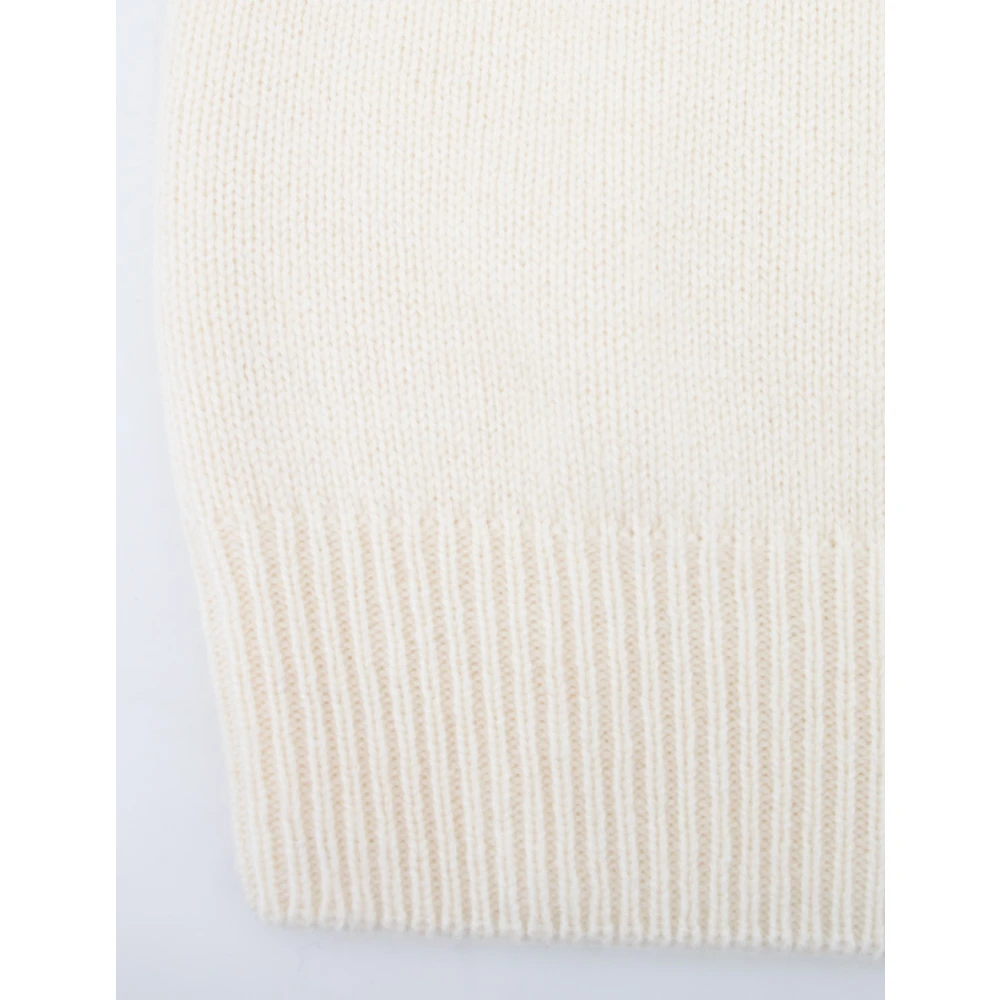 MC2 Saint Barth Zachte Crew-Neck Pullover met Borduurwerk Beige Dames
