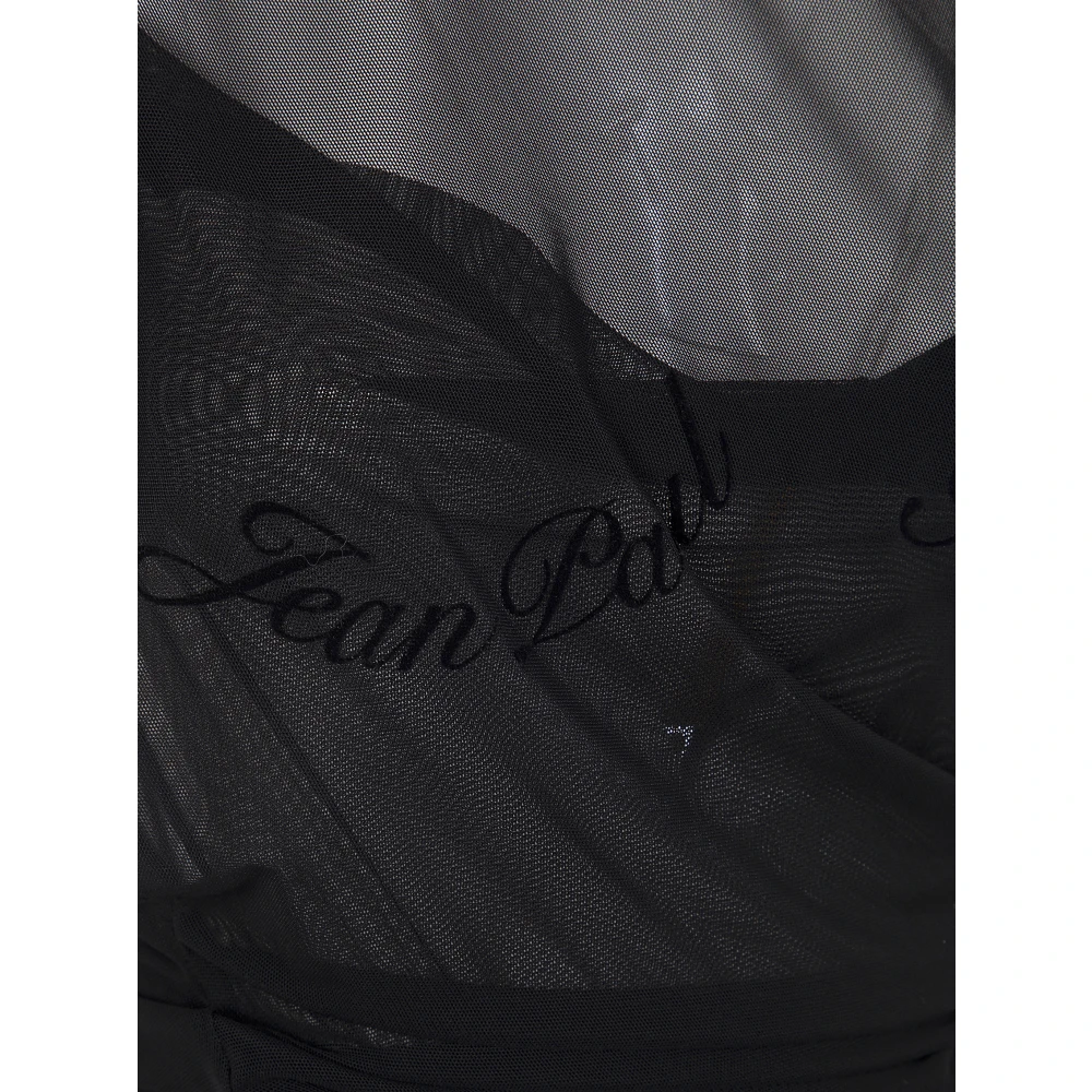 Jean Paul Gaultier Fluwelen Flock Open Rug Mouwloze Jurk Black Dames