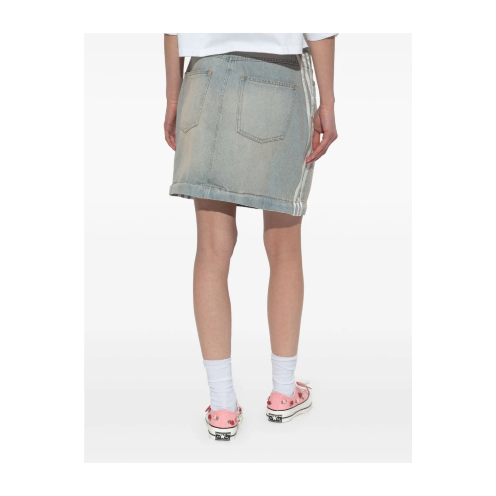 Adidas Denim Rok met Strepen Blue Dames