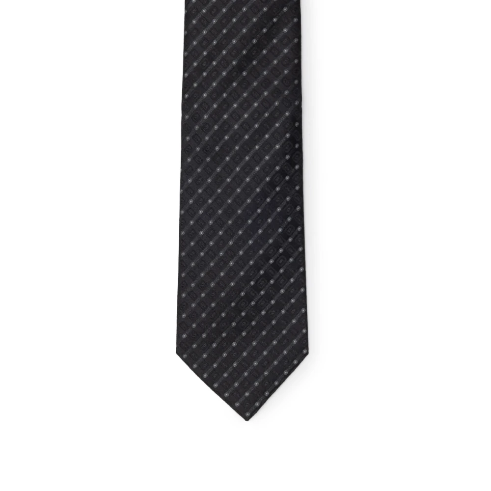 Dolce & Gabbana Zijden stropdas met geometrische print Black Heren