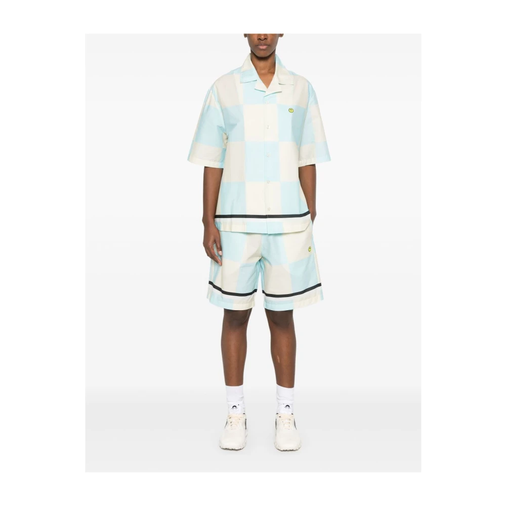 Barrow Geruite Short Sleeve Shirt Blue Heren