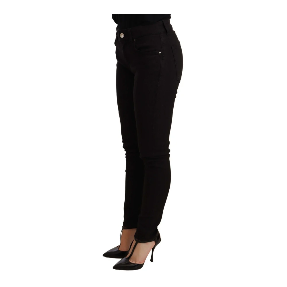 Dolce & Gabbana Zwarte Slim Fit Denim Stretch Jeans Black Dames