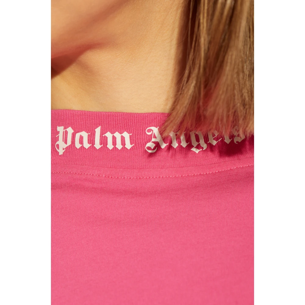 Palm Angels Jurk met logo Pink Dames
