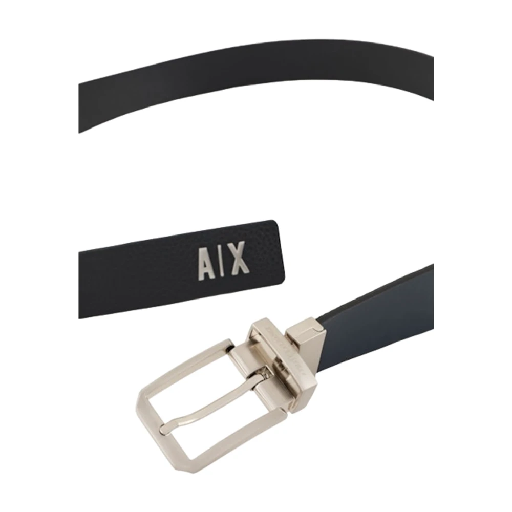 Armani Exchange Reversibele Lederen Riem Blue Heren