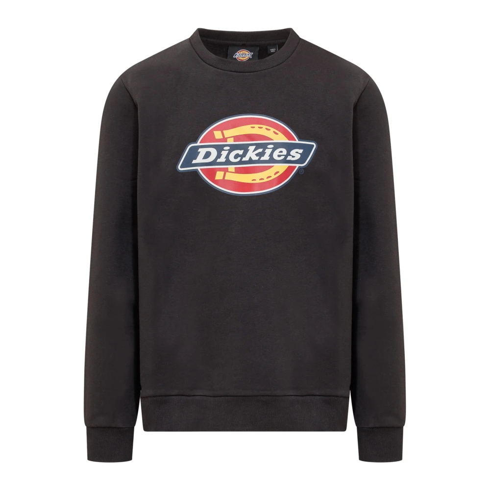 Dickies Logo Print Crew Neck Sweatshirt Black Heren